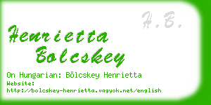 henrietta bolcskey business card