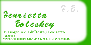 henrietta bolcskey business card